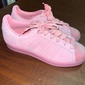 ADIDAS Pink Suede Superstar Sneakers
